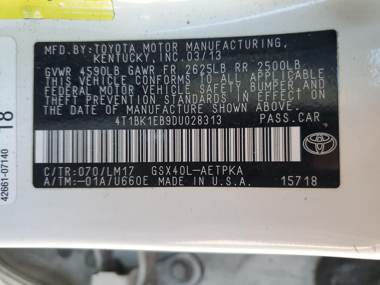 2013 TOYOTA Avalon