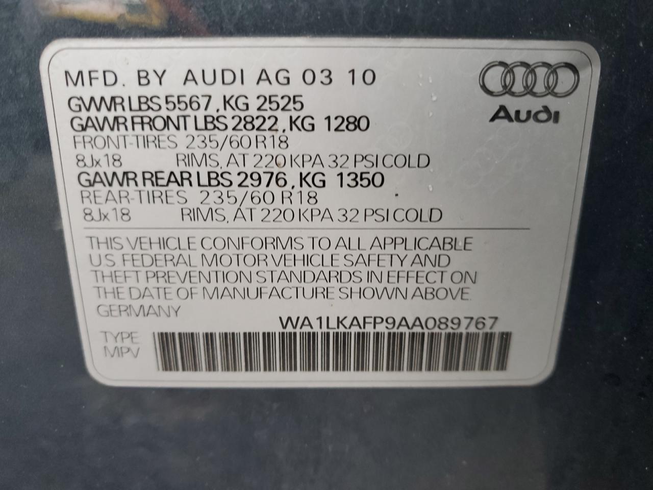 2010 AUDI Q5