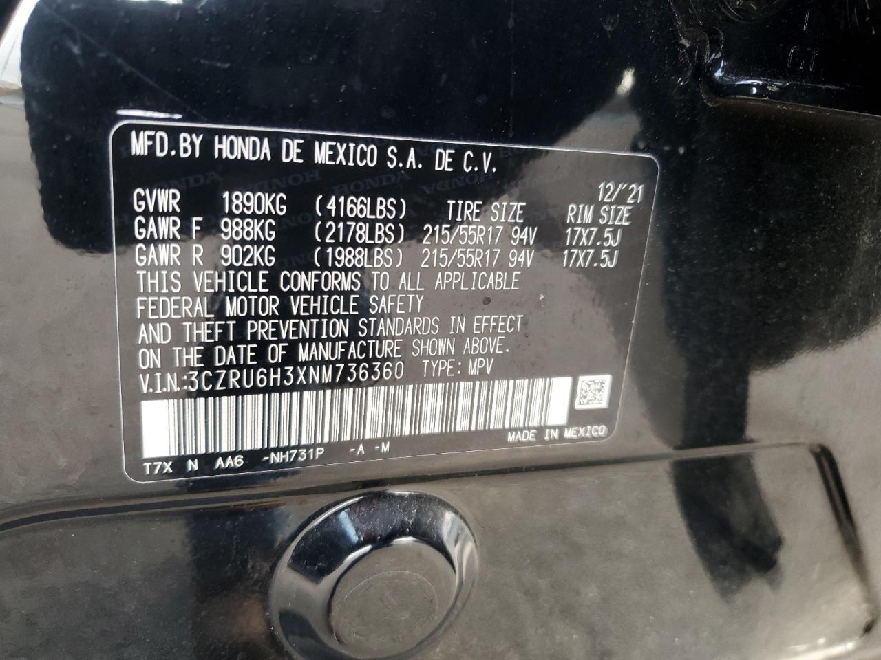 2022 HONDA HR-V