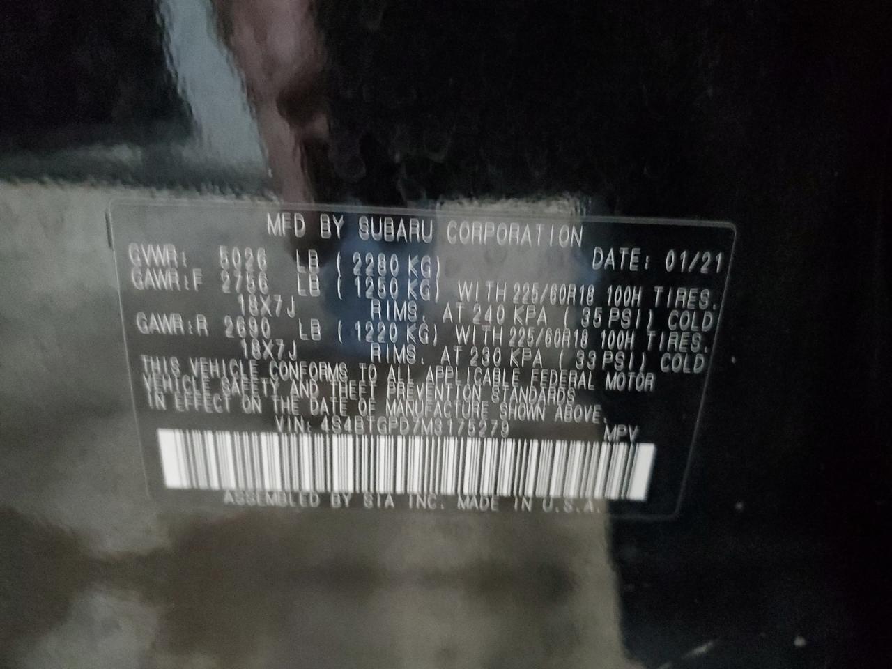 2021 SUBARU Outback