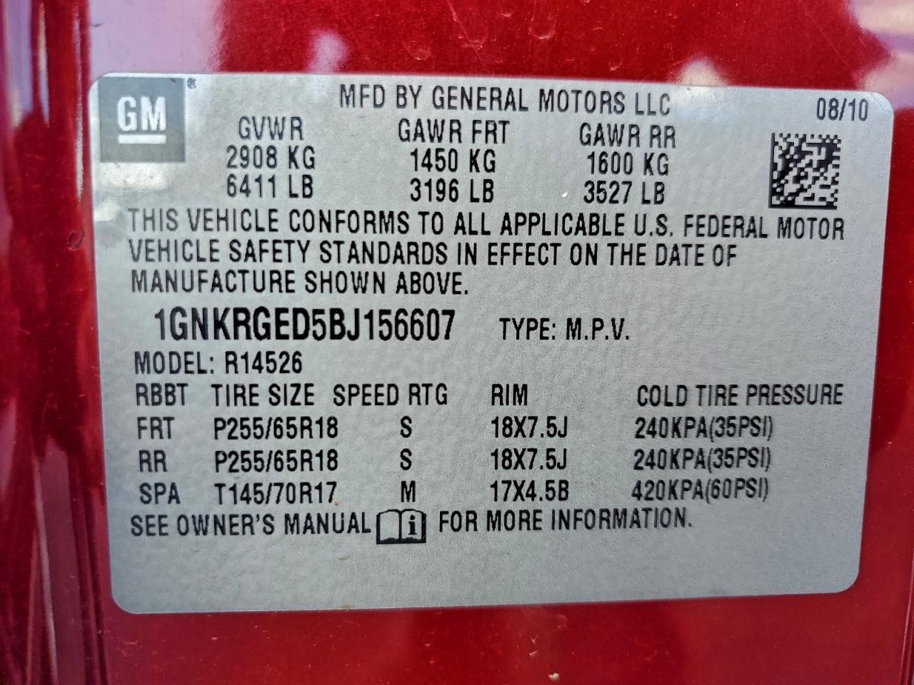 2011 CHEVROLET TRAVERSE