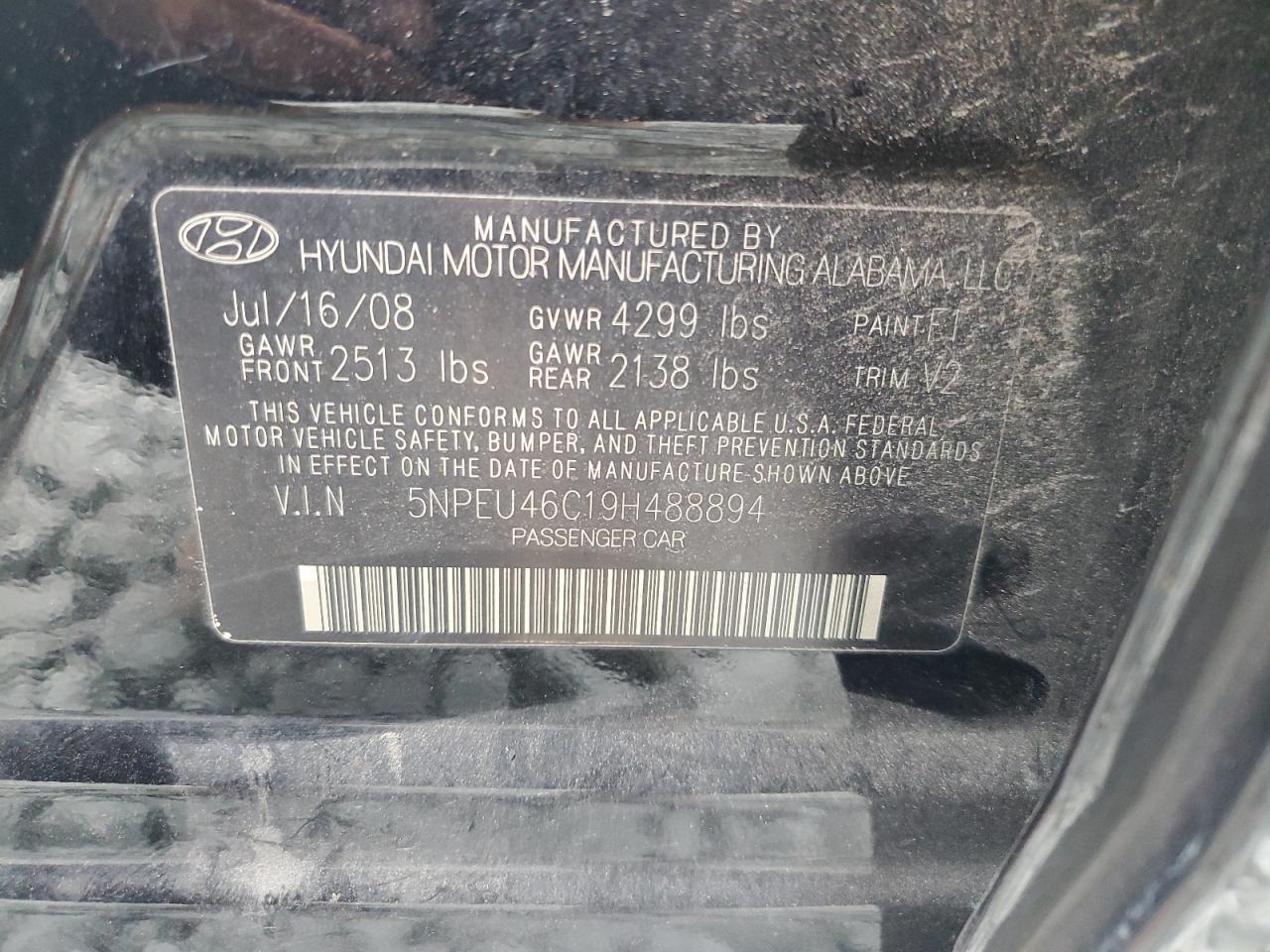 2009 HYUNDAI SONATA