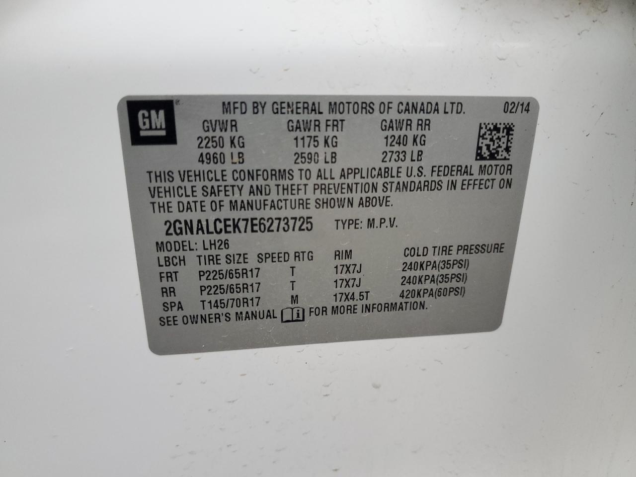 2014 CHEVROLET EQUINOX