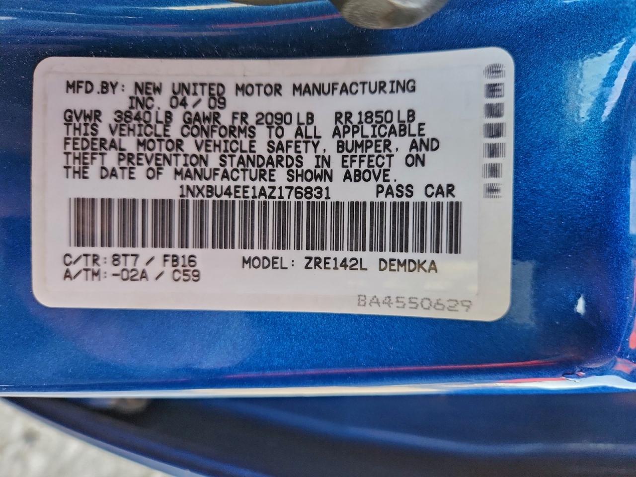 2010 TOYOTA COROLLA