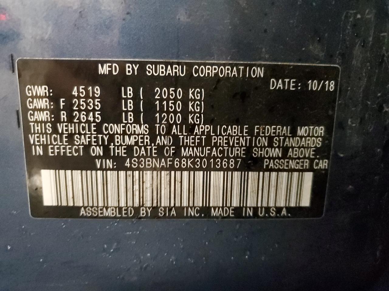 2019 SUBARU Legacy
