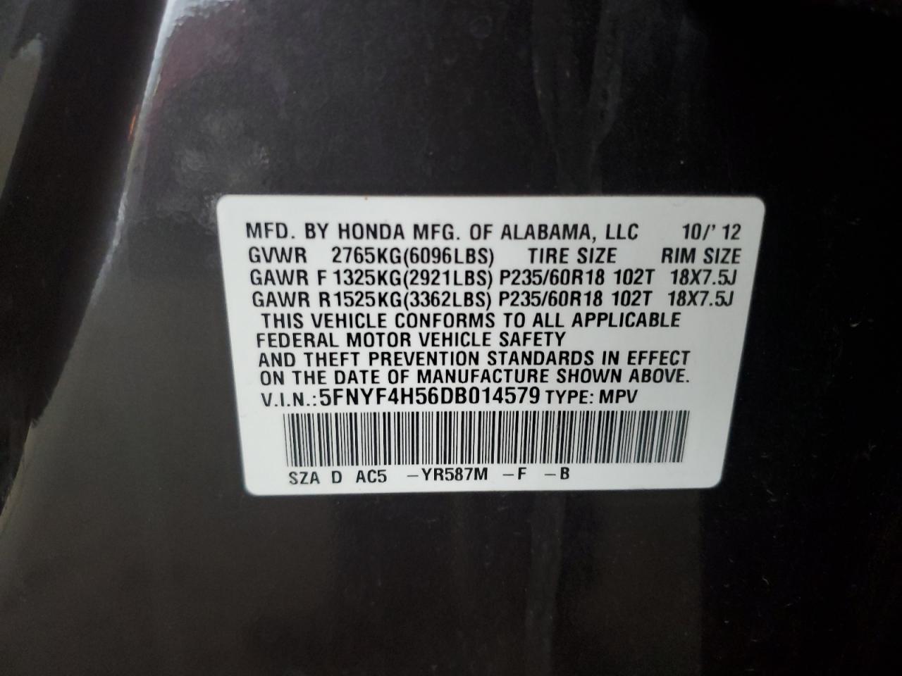 2013 HONDA PILOT