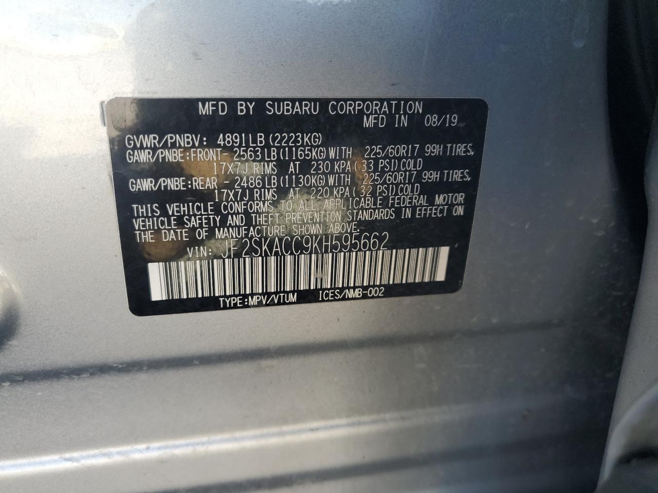 2019 SUBARU FORESTER