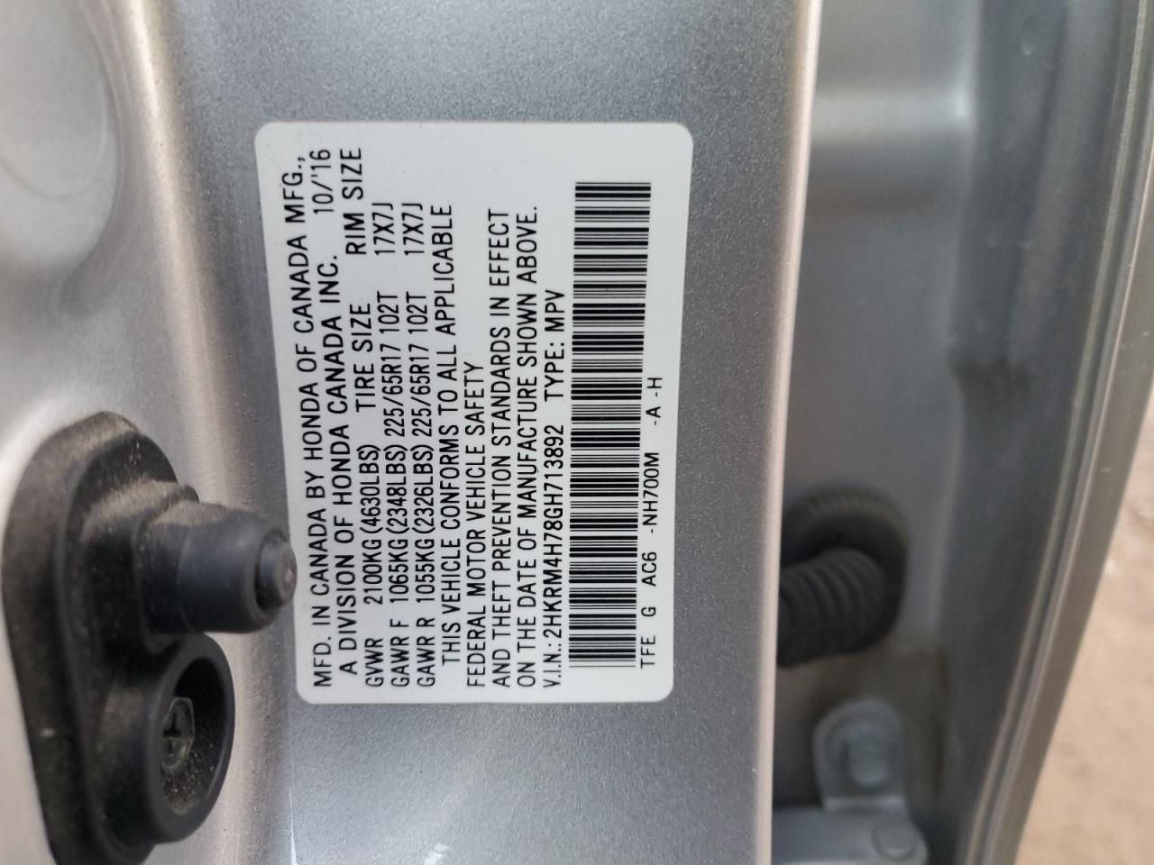 2016 HONDA CR-V