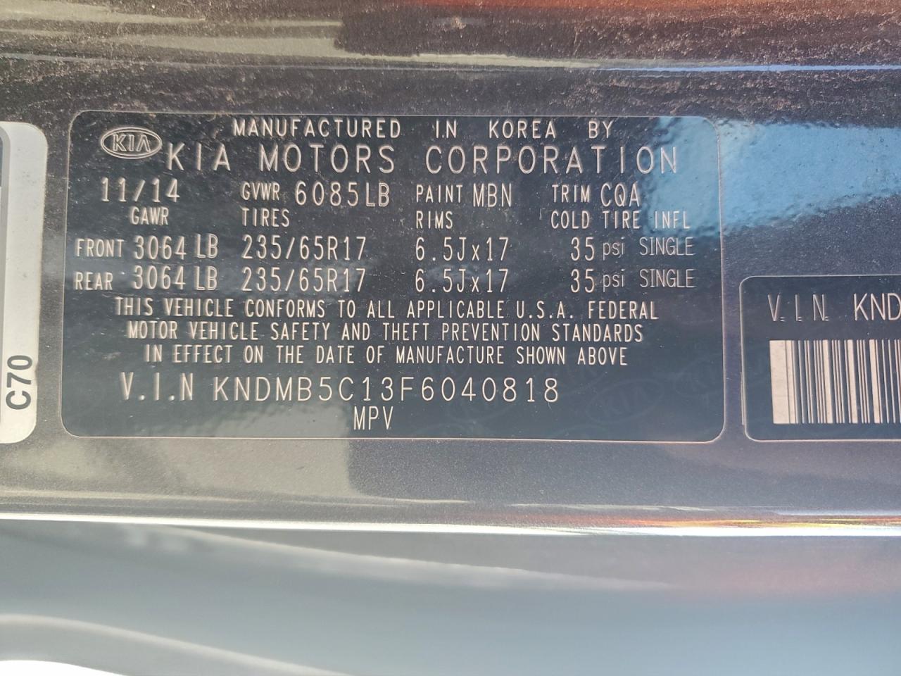 2015 KIA SEDONA