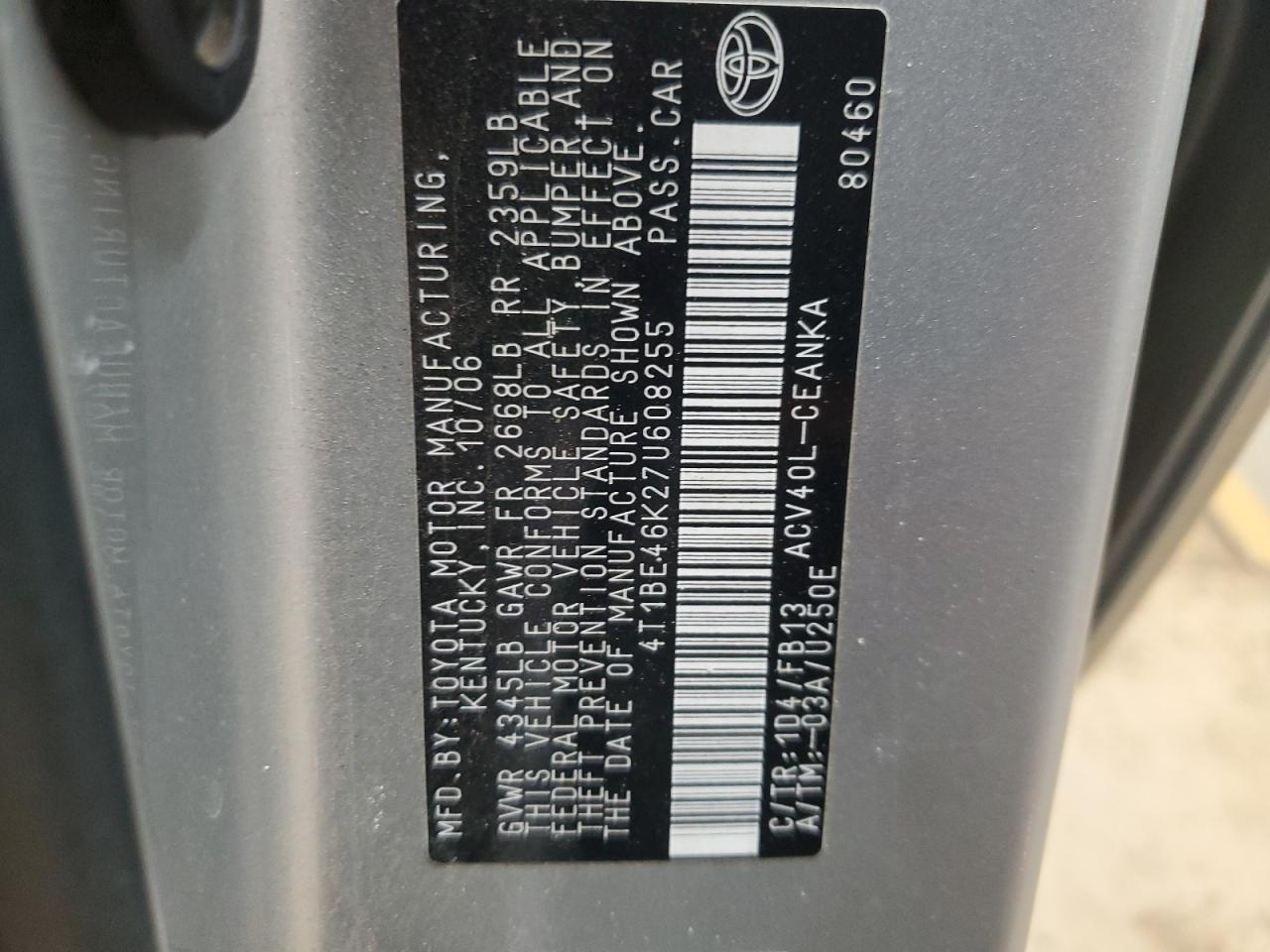 2007 TOYOTA CAMRY