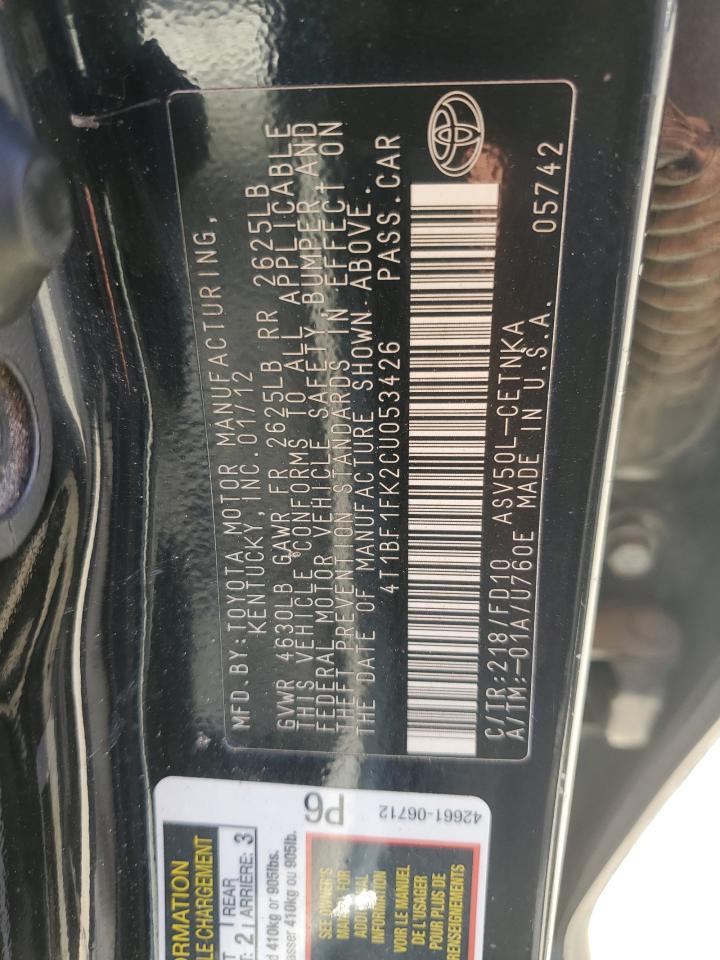 2012 TOYOTA CAMRY