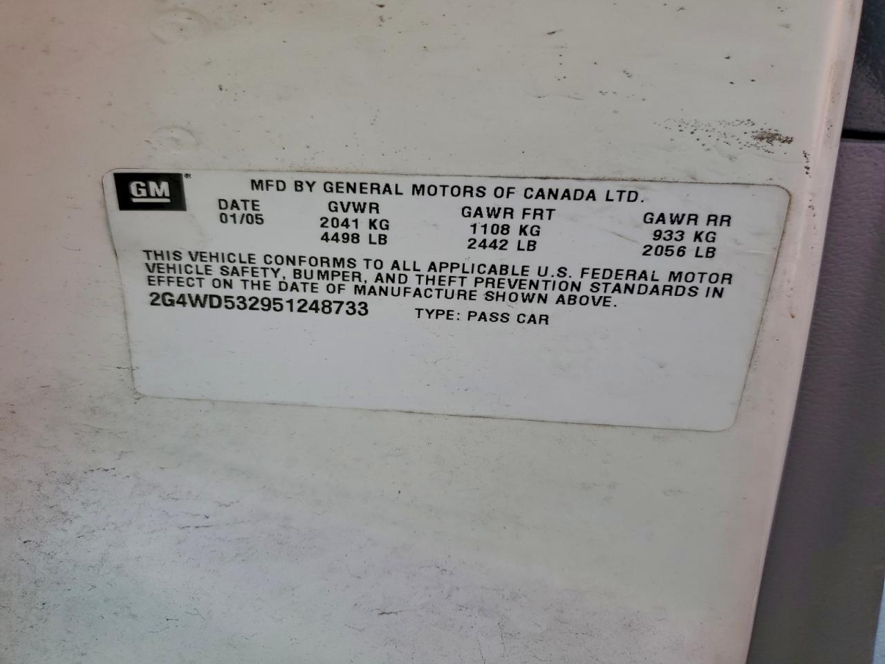 2005 BUICK LACROSSE