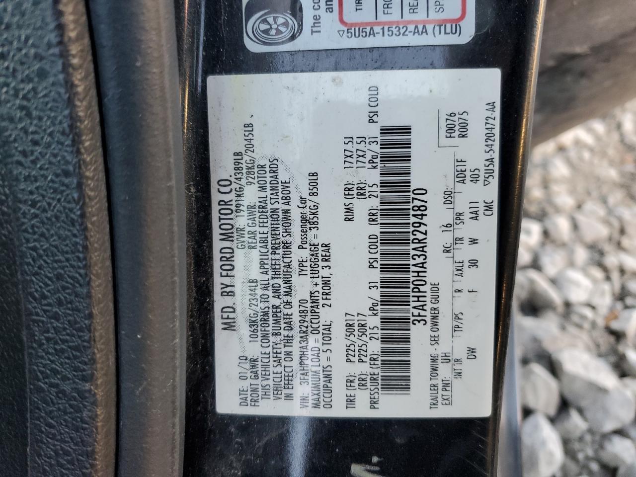 2010 FORD FUSION