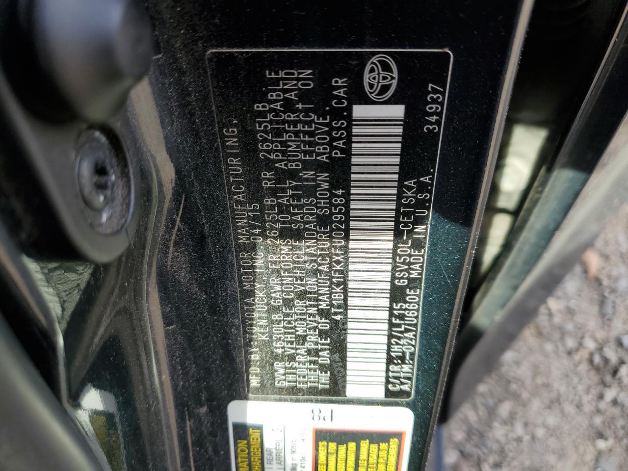 2015 TOYOTA CAMRY