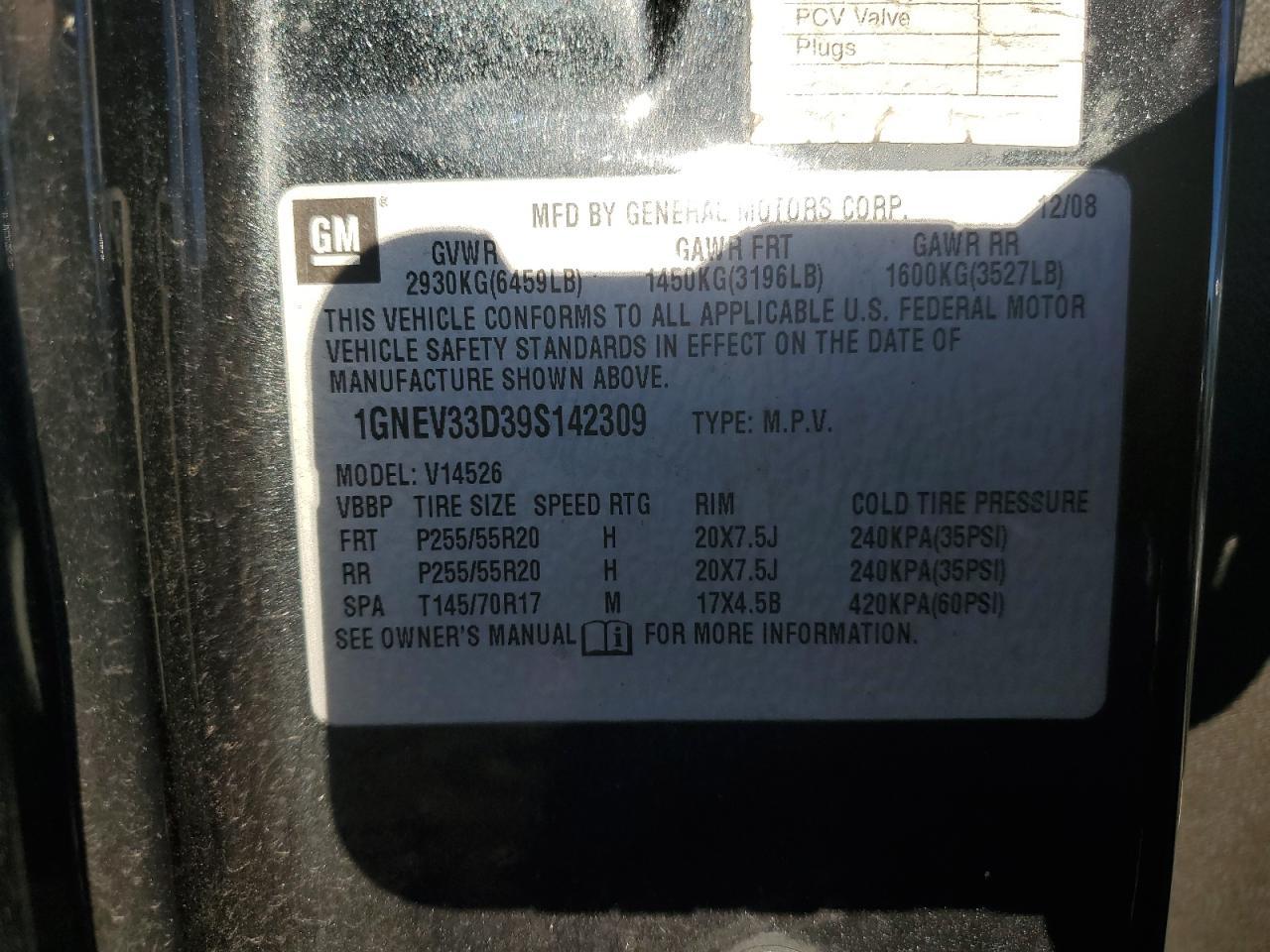 2009 CHEVROLET TRAVERSE