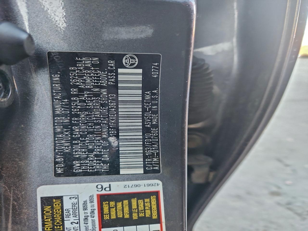 2014 TOYOTA CAMRY
