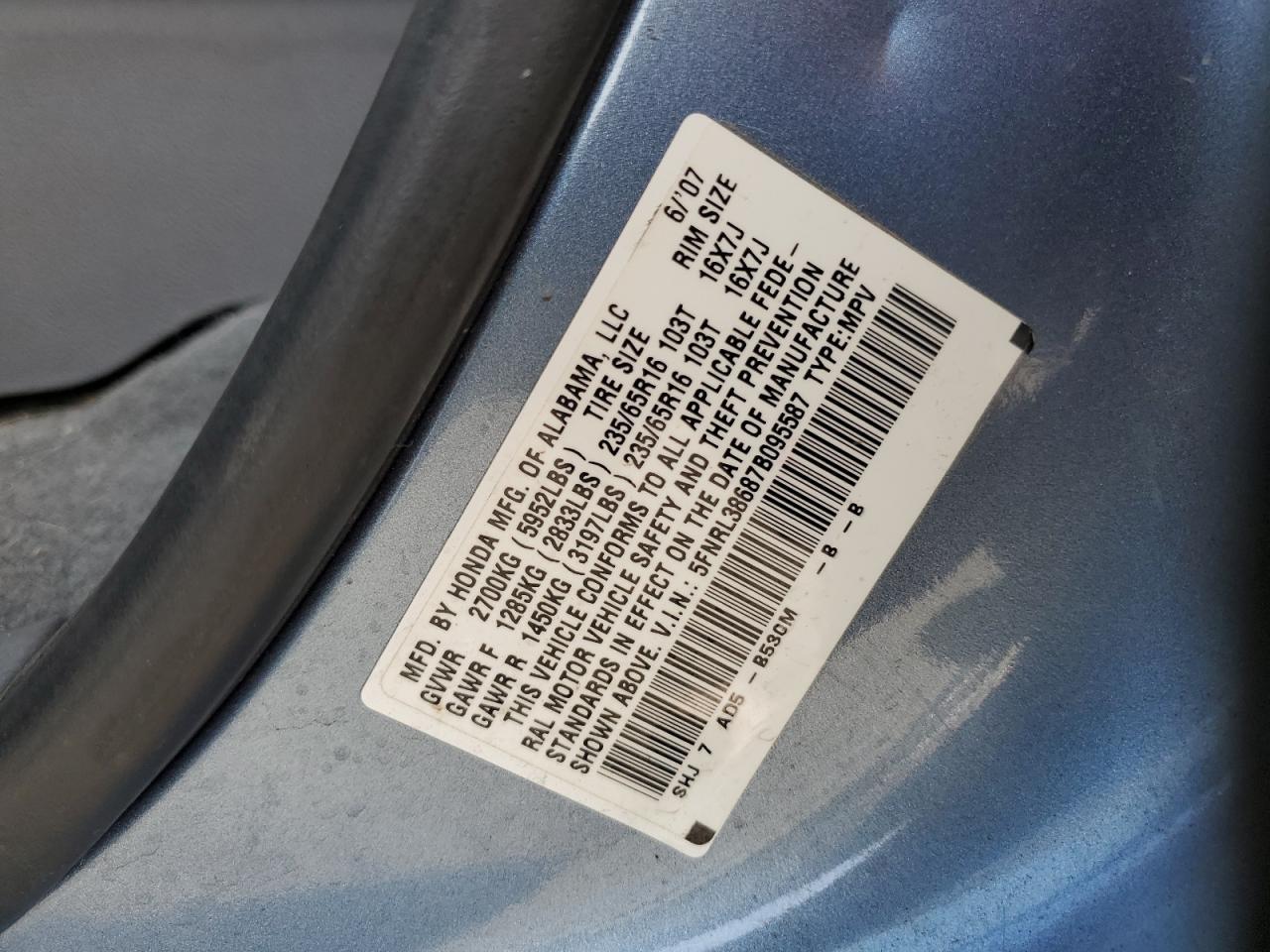 2007 HONDA ODYSSEY