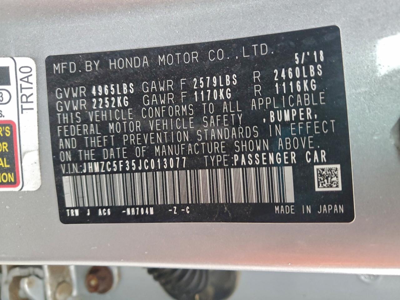 2018 HONDA Clarity