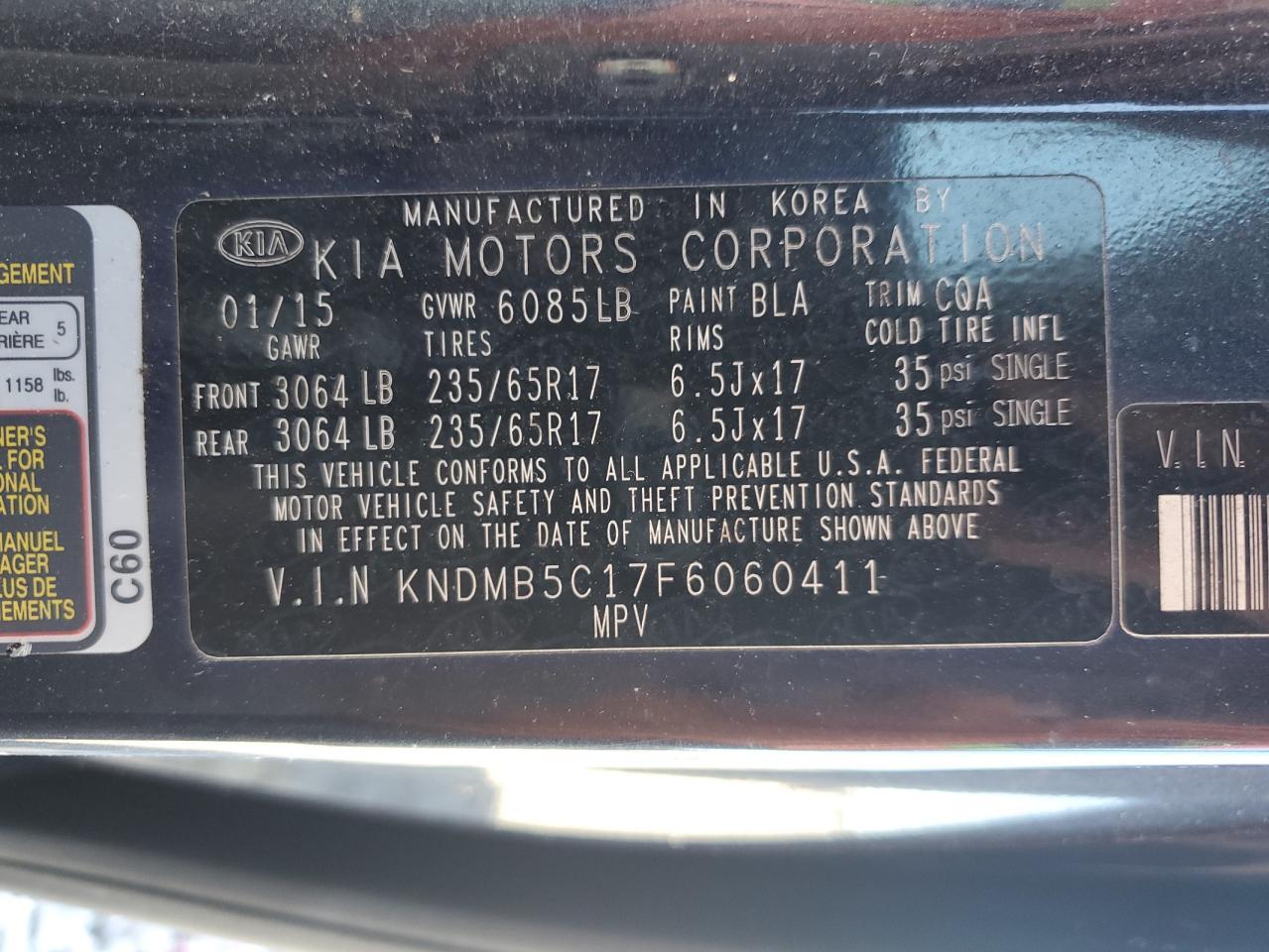 2015 KIA SEDONA
