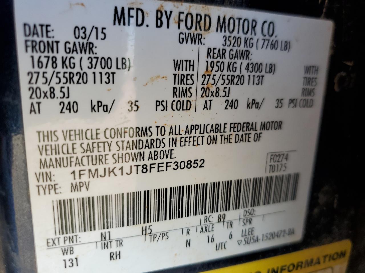 2015 FORD Expedition