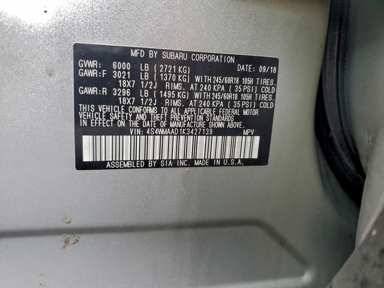 2019 SUBARU Ascent