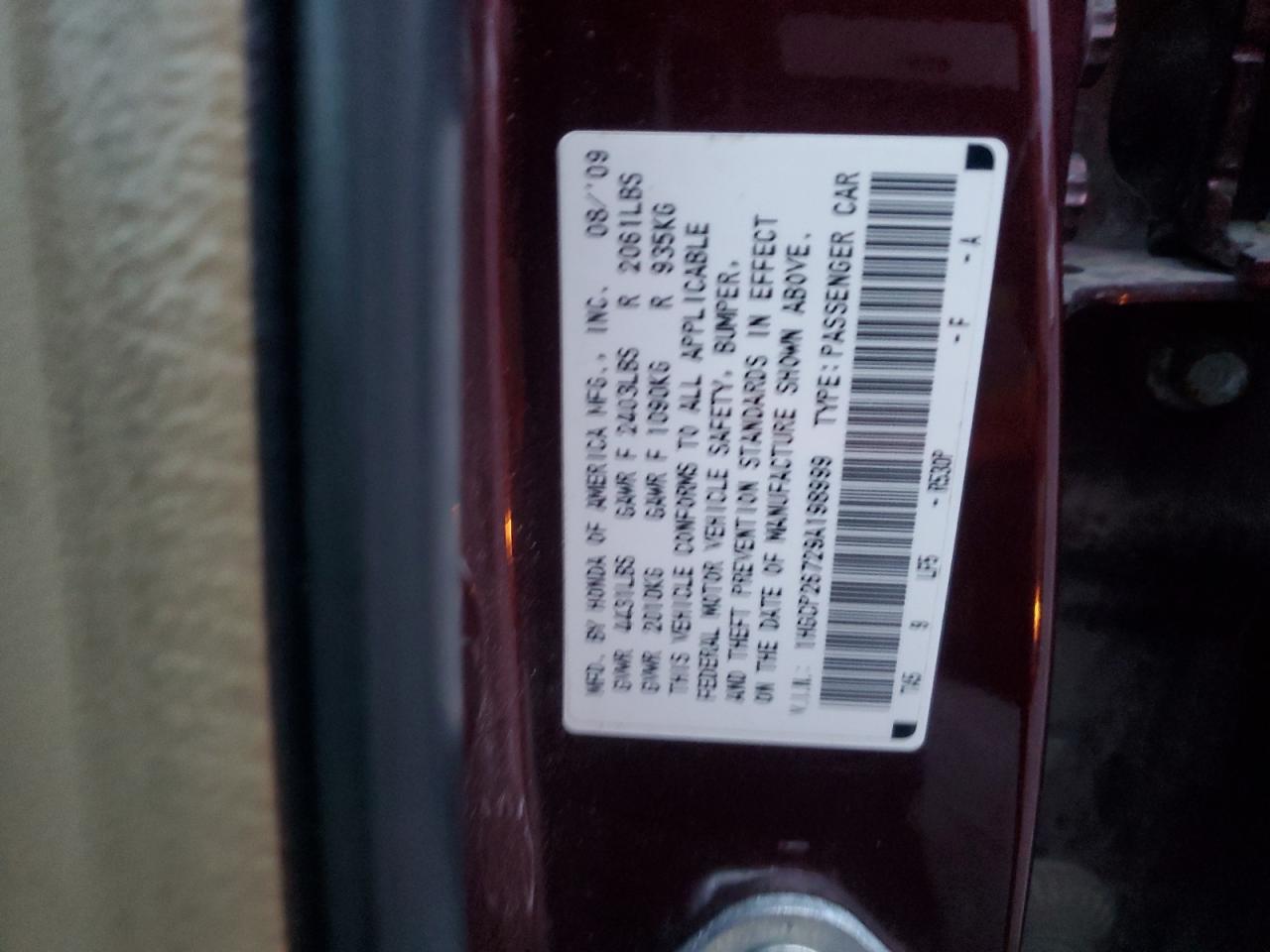 2009 HONDA ACCORD