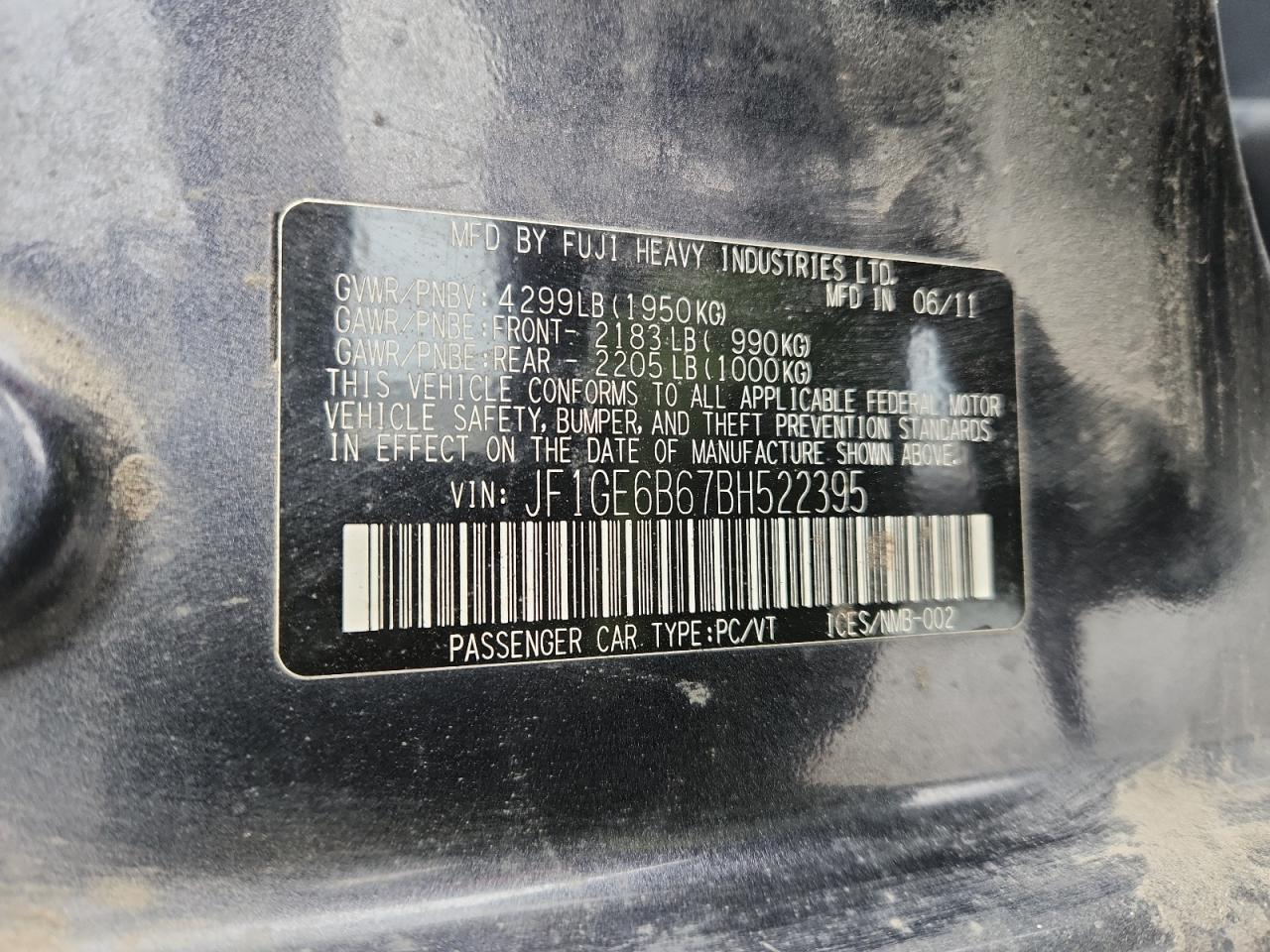 2011 SUBARU IMPREZA