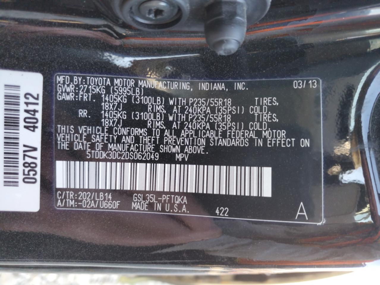 2013 TOYOTA SIENNA