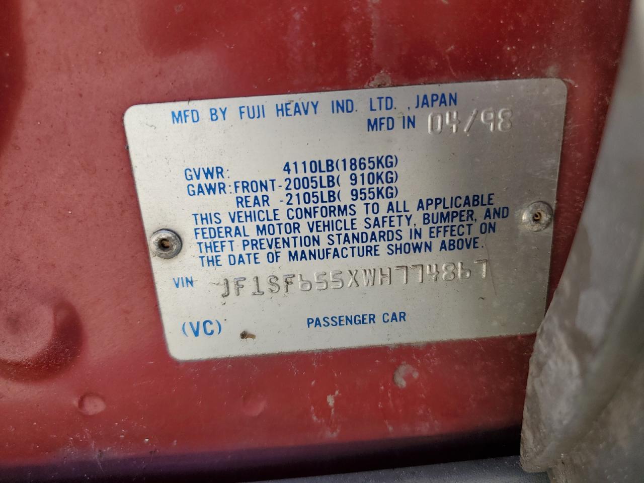 1998 SUBARU FORESTER