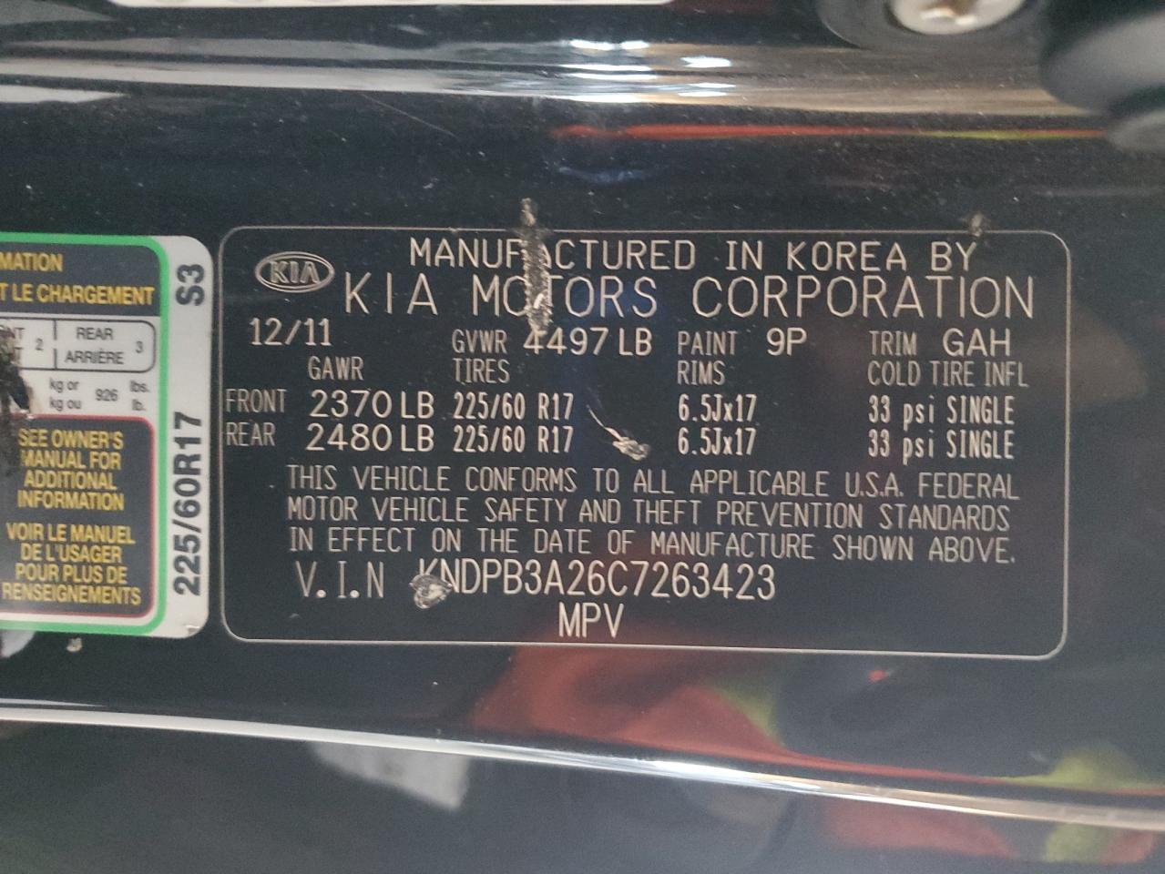 2012 KIA SPORTAGE