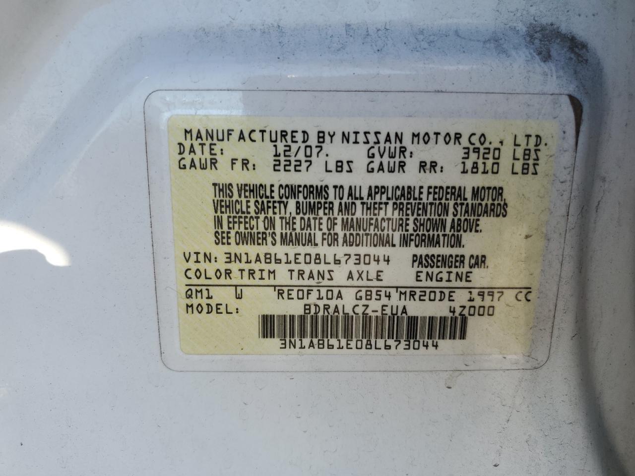 2008 NISSAN SENTRA