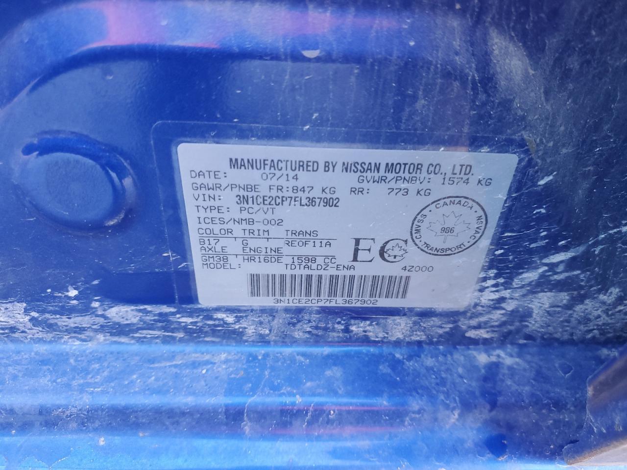 2015 NISSAN Versa Note