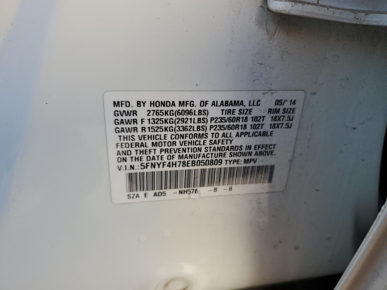 2014 HONDA PILOT