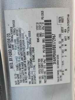 2011 FORD FUSION
