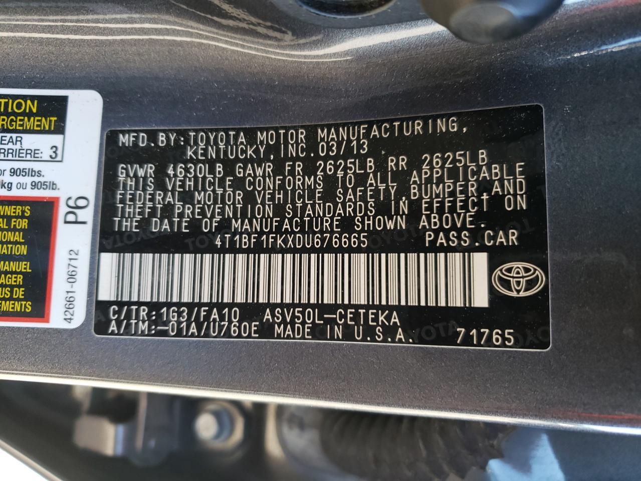 2013 TOYOTA CAMRY