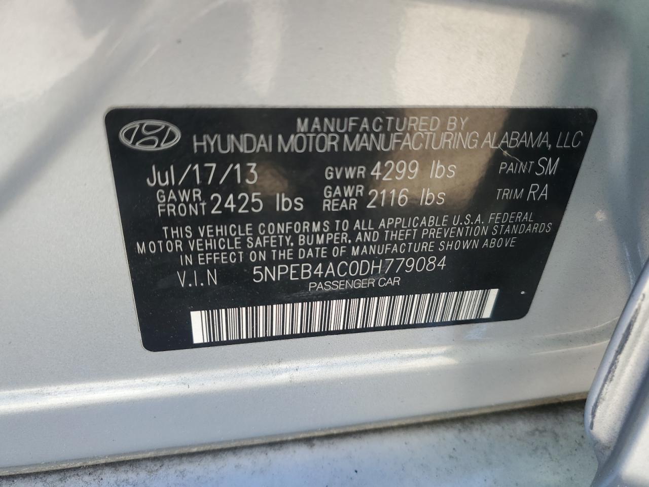 2013 HYUNDAI SONATA