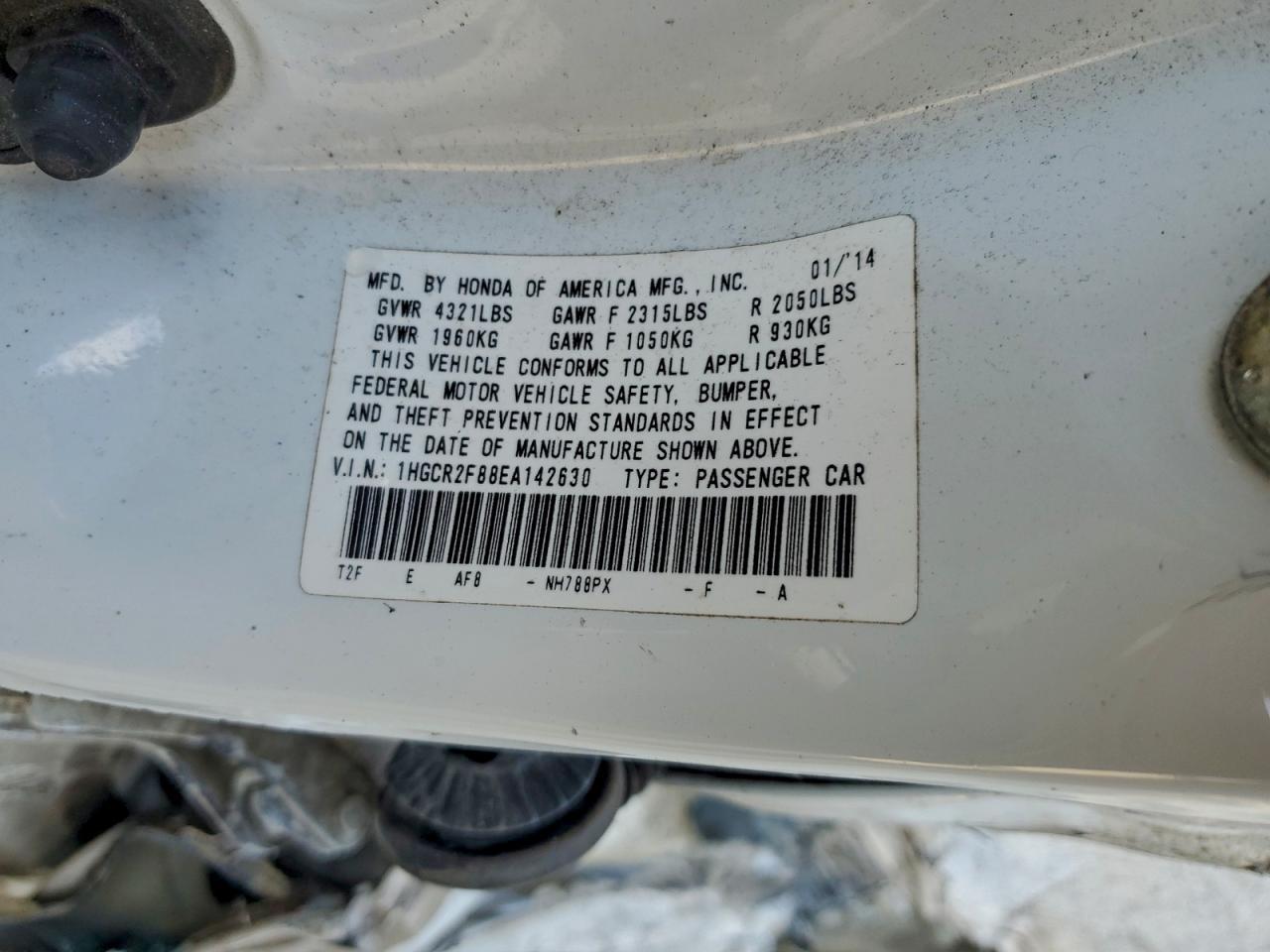 2014 HONDA ACCORD