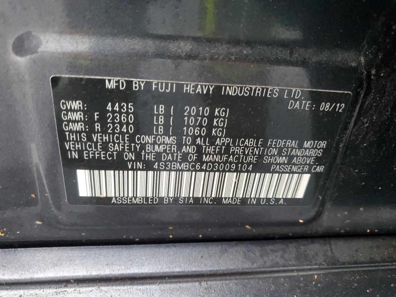2013 SUBARU Legacy