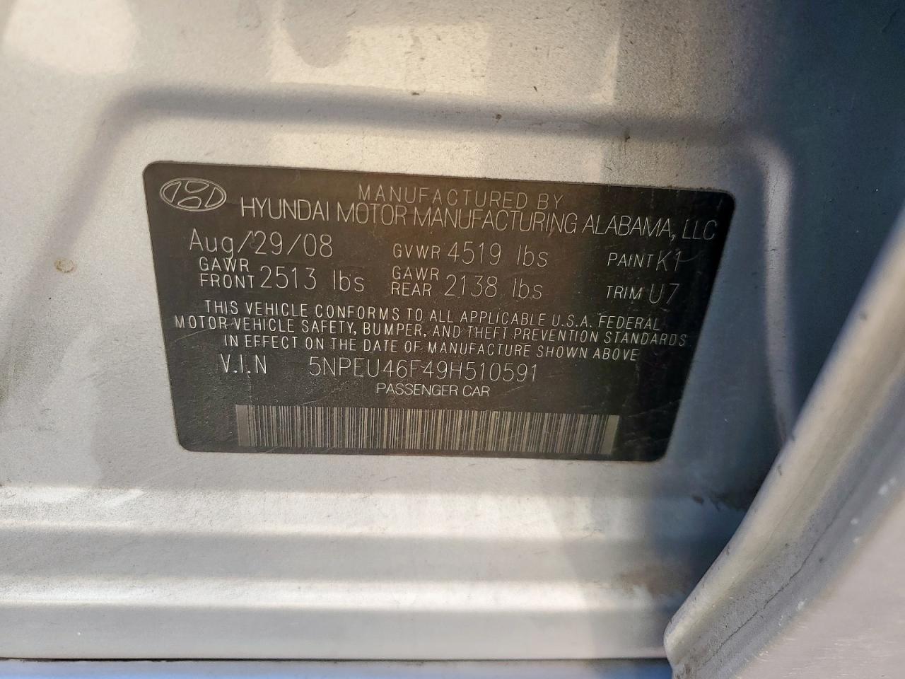 2009 HYUNDAI SONATA