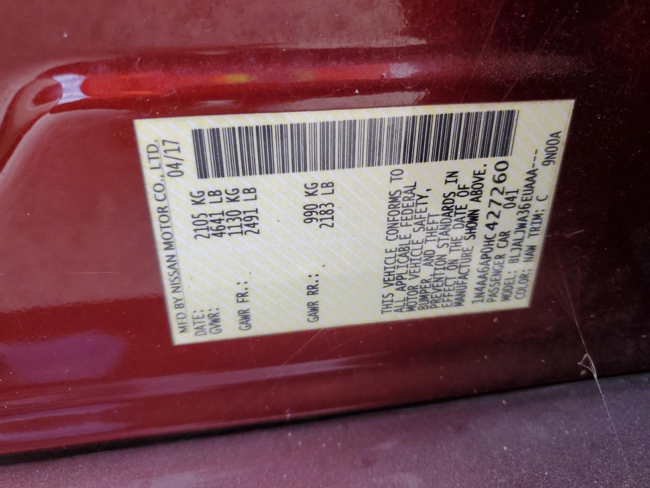 2017 NISSAN Maxima