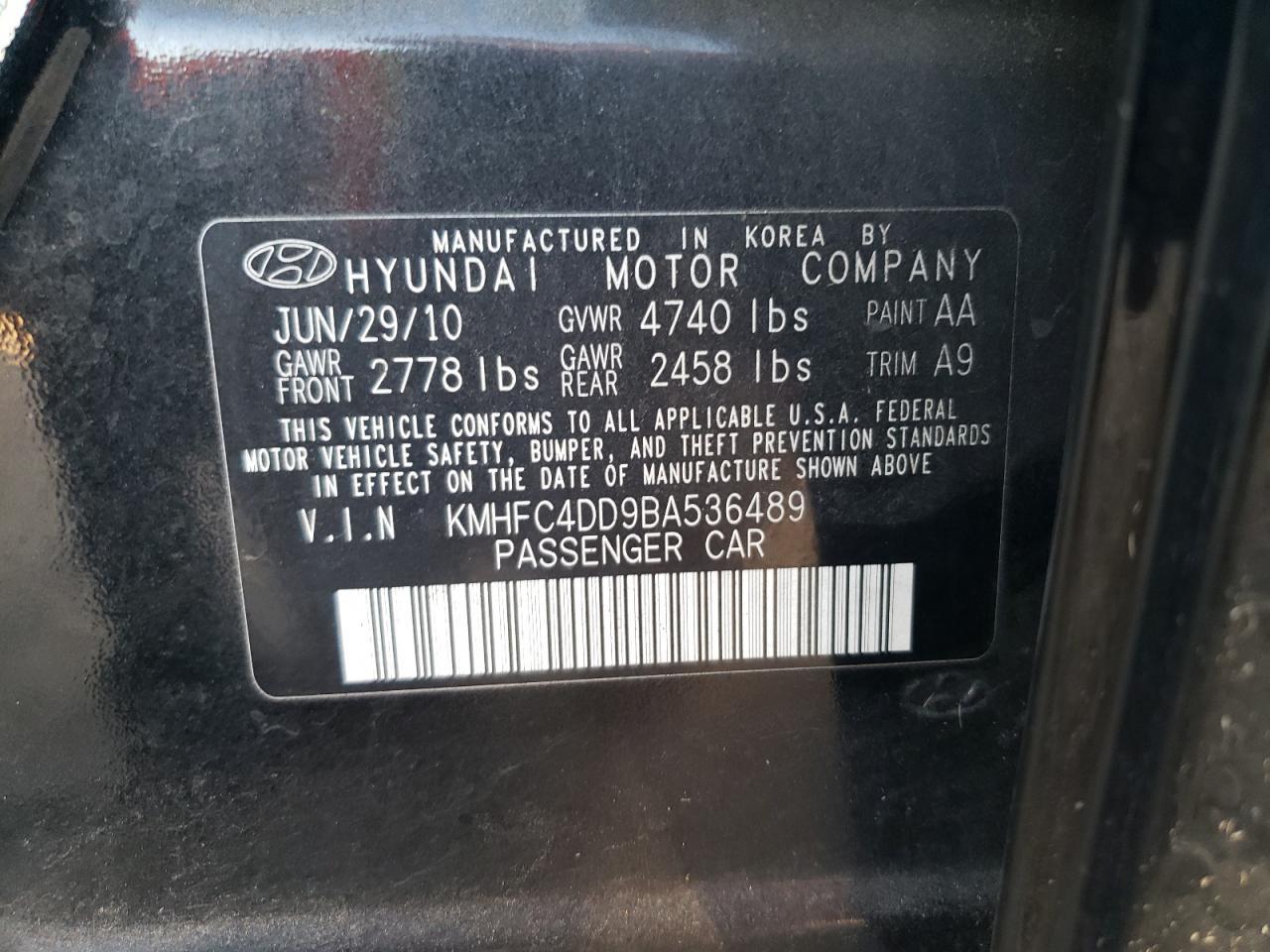 2011 HYUNDAI Azera
