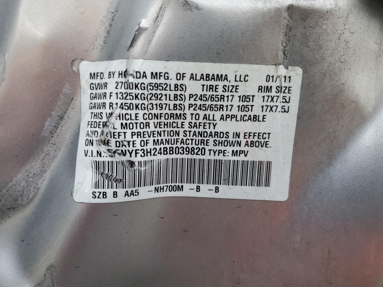 2011 HONDA PILOT