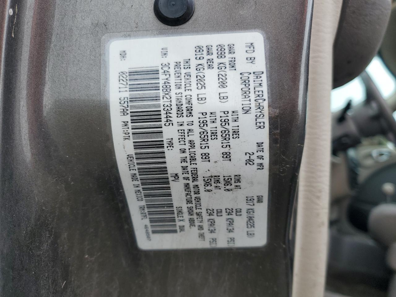 2002 CHRYSLER PT CRUISER