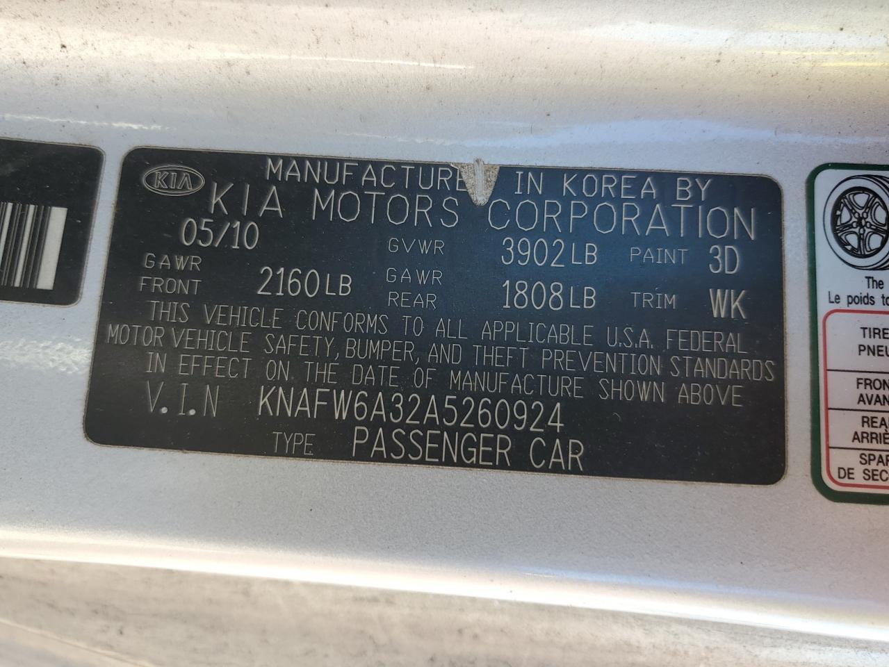 2010 KIA FORTE