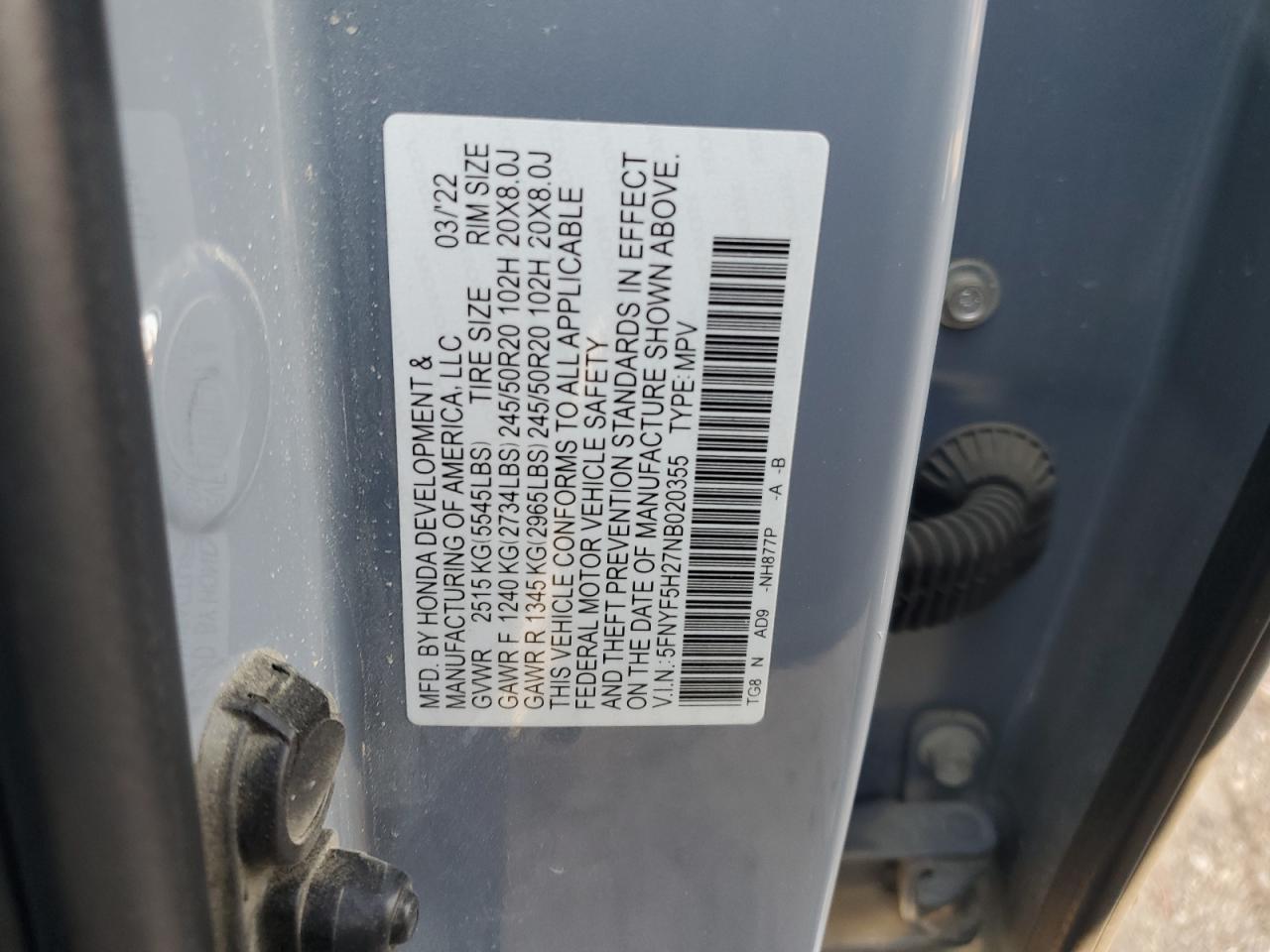 2022 HONDA PILOT