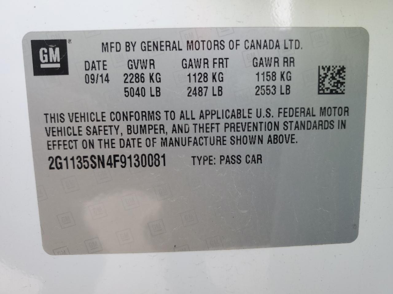 2015 CHEVROLET IMPALA