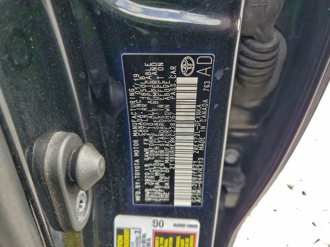 2019 TOYOTA COROLLA