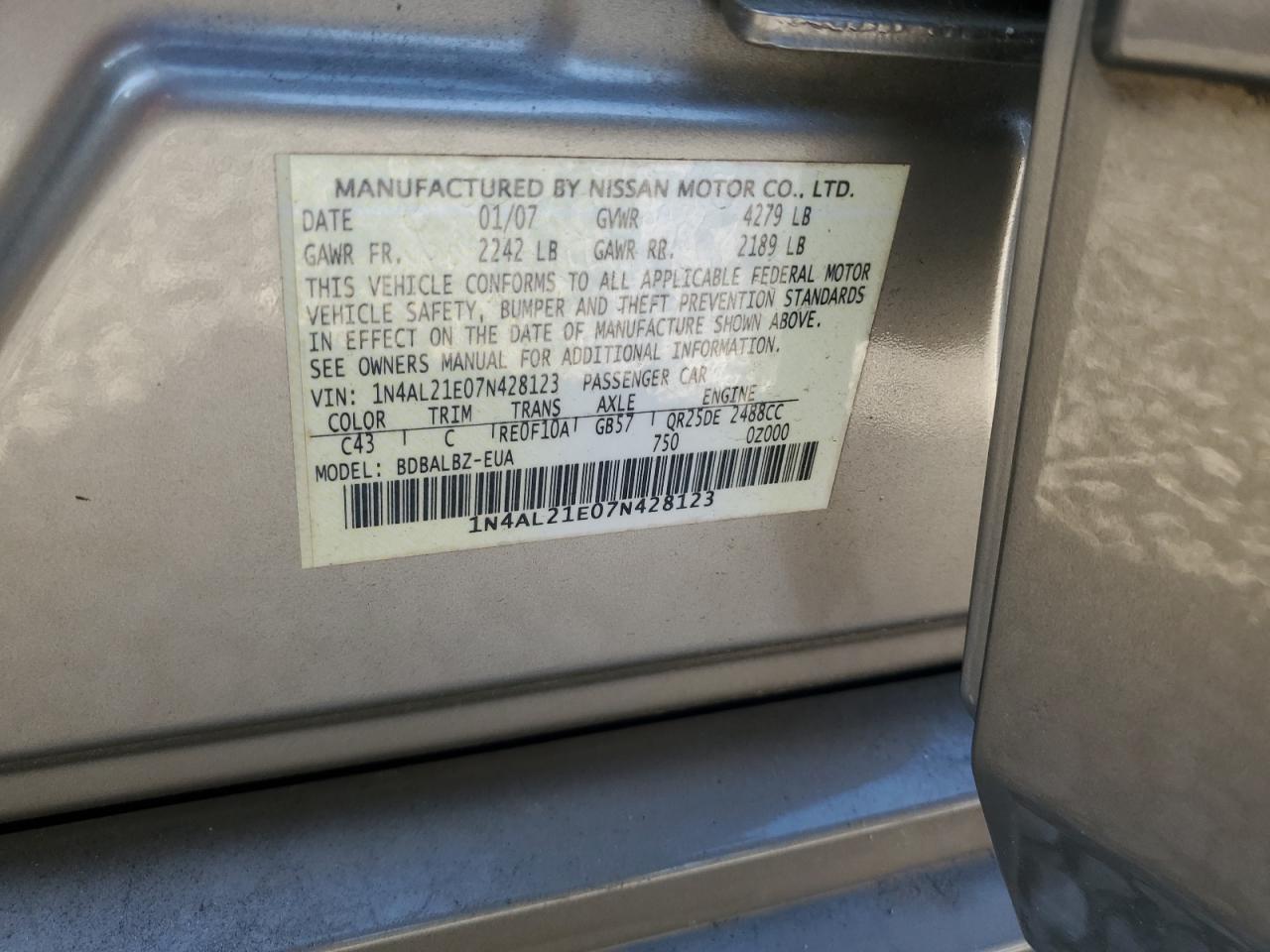 2007 NISSAN ALTIMA