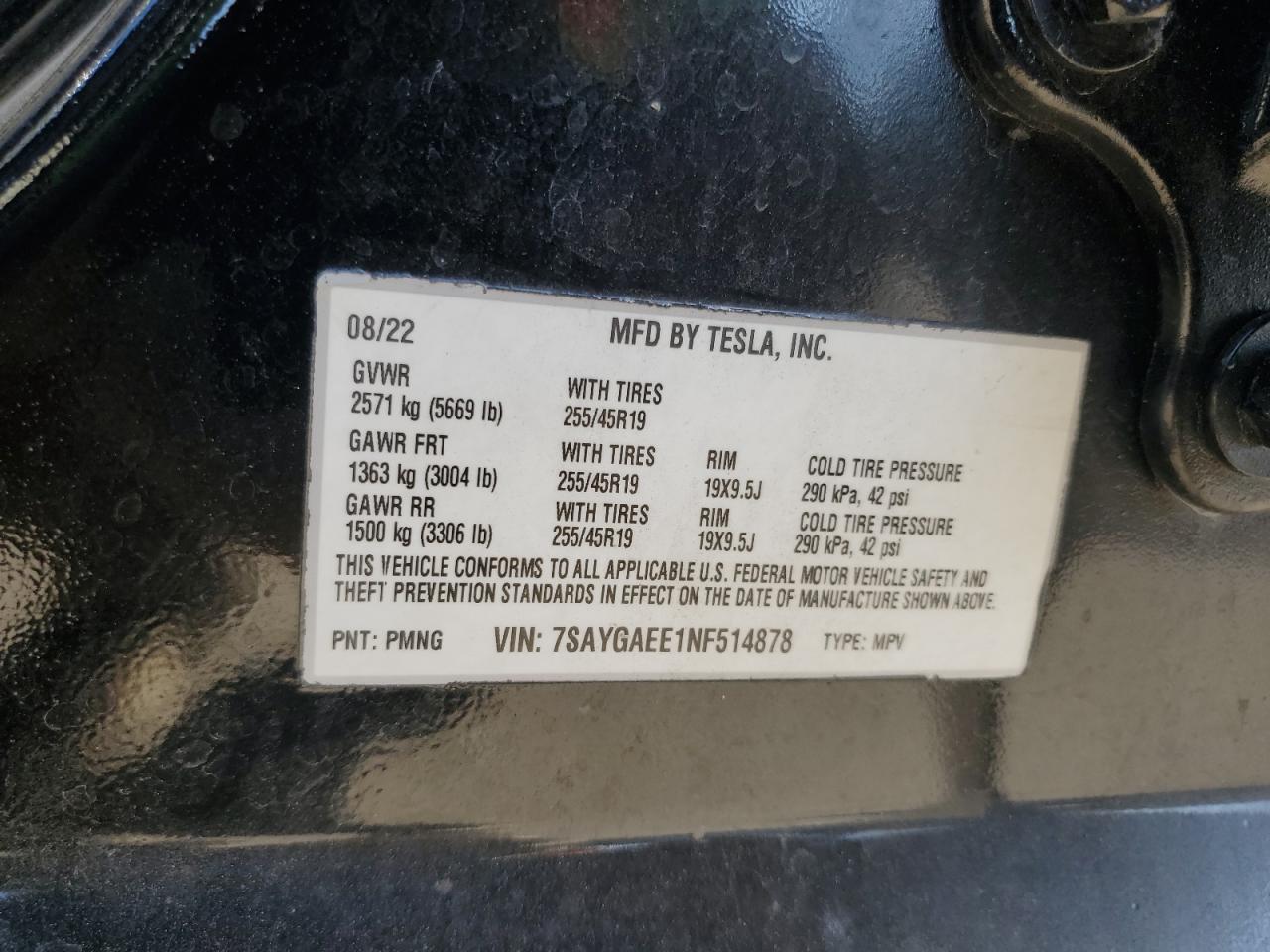 2022 TESLA MODEL Y