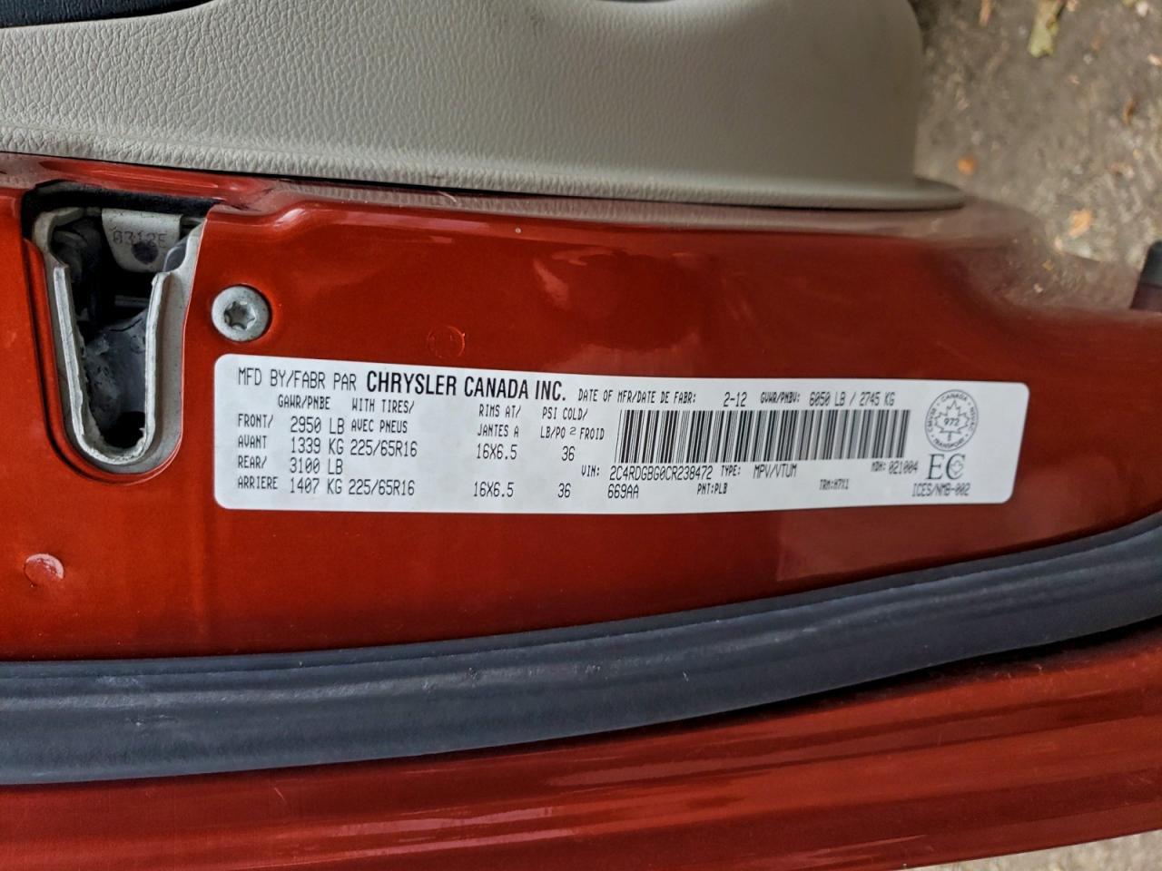 2012 DODGE GRAND CARAVAN